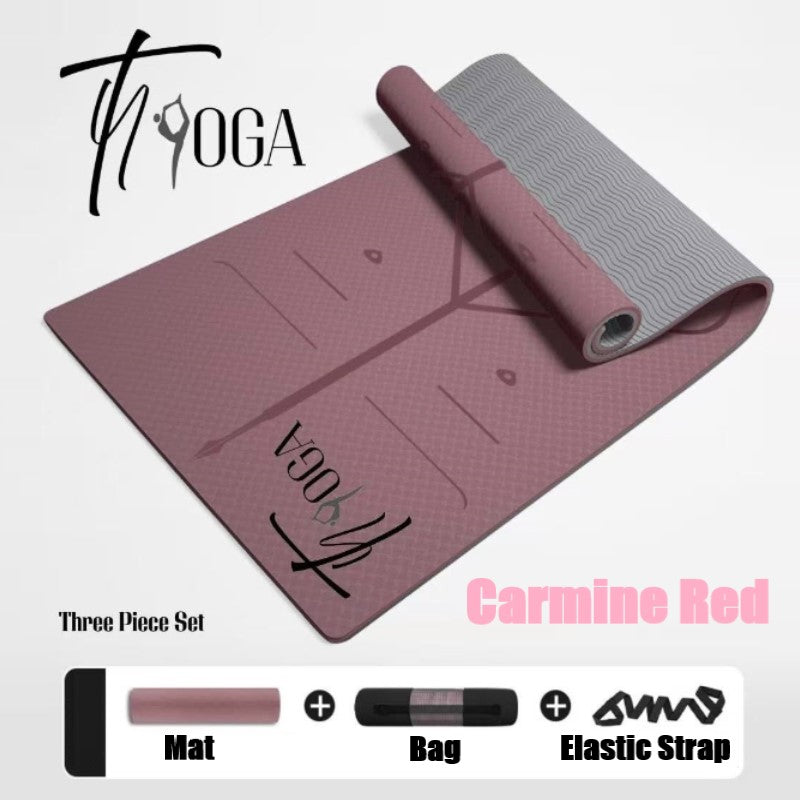 8mm thickness,  2 colors TPE Yoga Mat with Alignment Marker/Lines