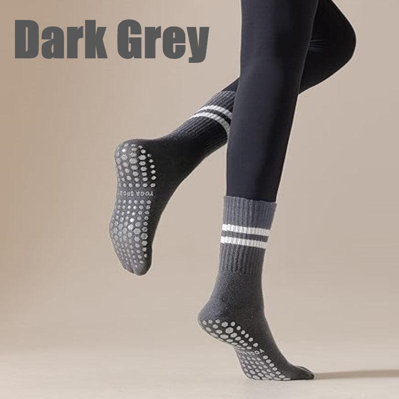 Round Head Mid-Calf Anti Slip Yoga Socks/Mid-Tube Socks/Grip Pilates Socks (SK09)