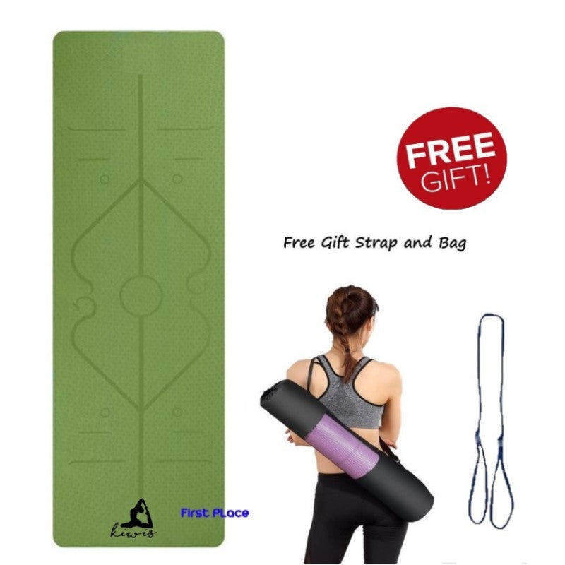 8mm Thickness 1 color TPE Yoga Mat with Alignment Marker/Lines