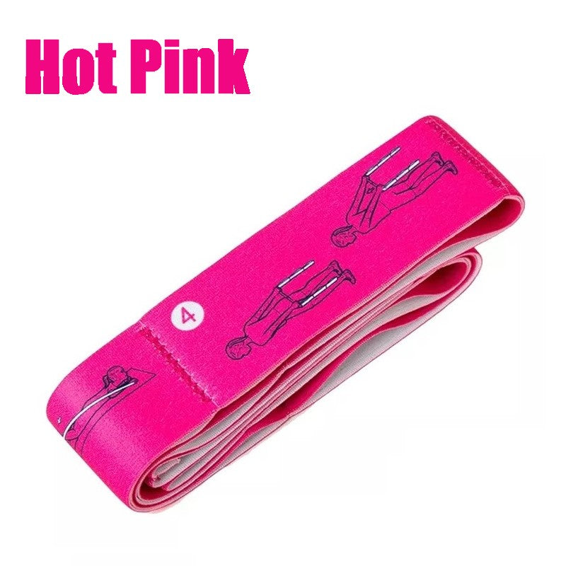 8 sections Yoga Stretching strap with adjustable loop for yoga posture correction