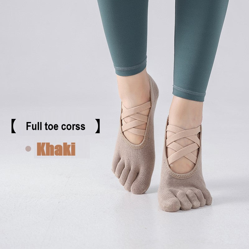 Non Slip Full toe cross Cotton Pilates/ Fitness/ Ballet / Yoga Socks(SK07)