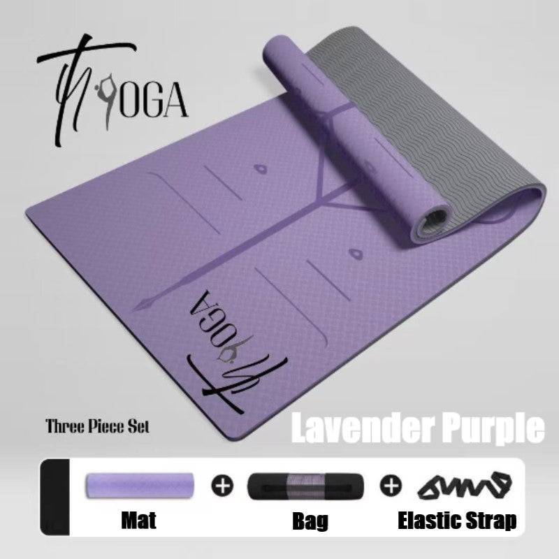 8mm thickness,  2 colors TPE Yoga Mat with Alignment Marker/Lines