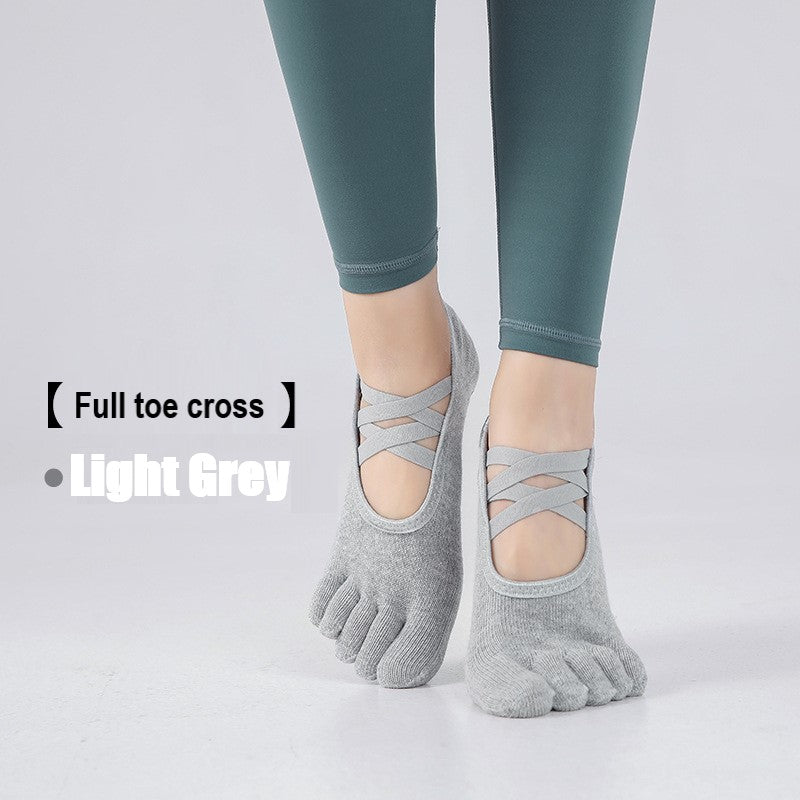 Non Slip Full toe cross Cotton Pilates/ Fitness/ Ballet / Yoga Socks(SK07)