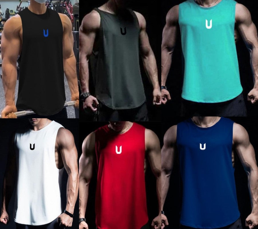 Men Singlet Sleeveless Quick Dry Elastic Tank Top