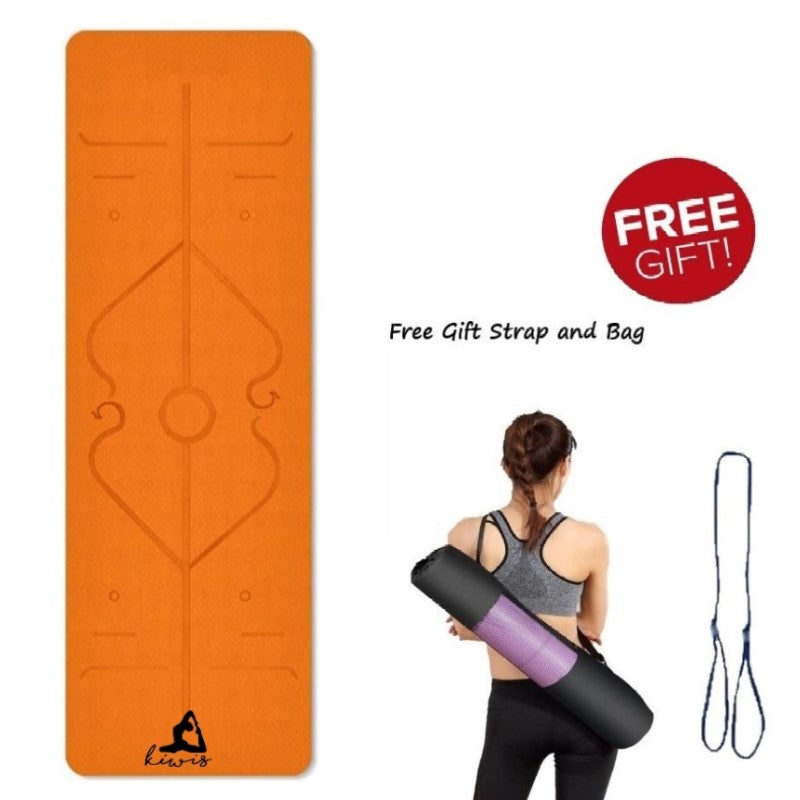 8mm Thickness 1 color TPE Yoga Mat with Alignment Marker/Lines