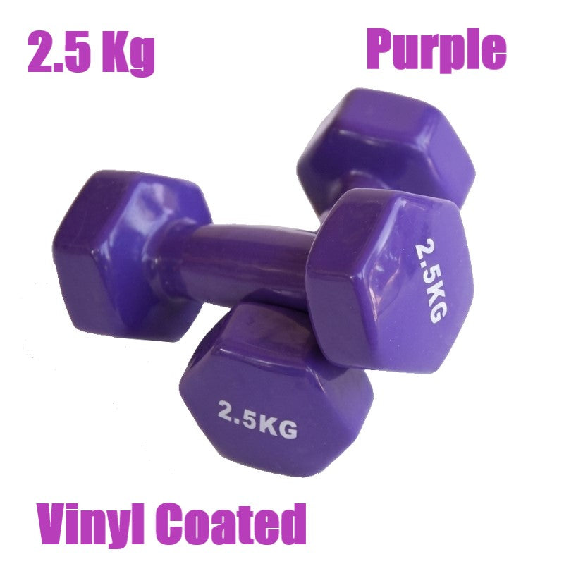 Kg PVC/Vinyl Hex Dumbbells Set  (Sold in Pair)