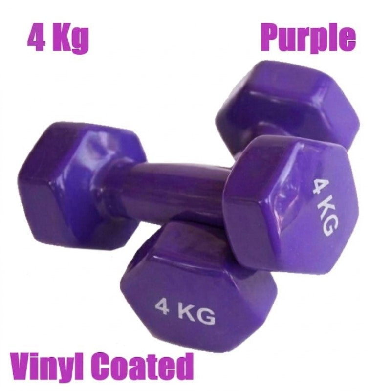 Kg PVC/Vinyl Hex Dumbbells Set  (Sold in Pair)