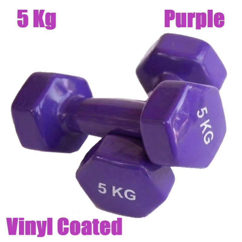 Kg PVC/Vinyl Hex Dumbbells Set  (Sold in Pair)
