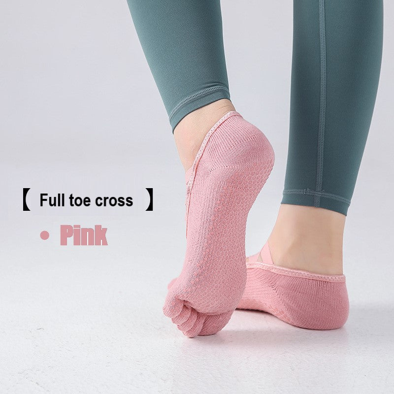 Non Slip Full toe cross Cotton Pilates/ Fitness/ Ballet / Yoga Socks(SK07)