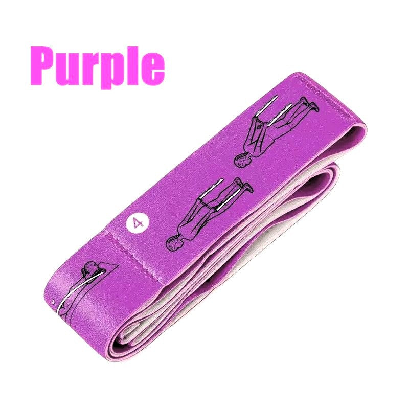 8 sections Yoga Stretching strap with adjustable loop for yoga posture correction