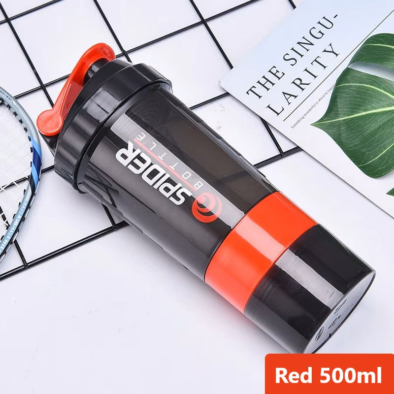 500ml Spider Protein Shaker Bottle/ Water Bottle / Gym Shaker Bottle with Powder Storage & Pill Tray