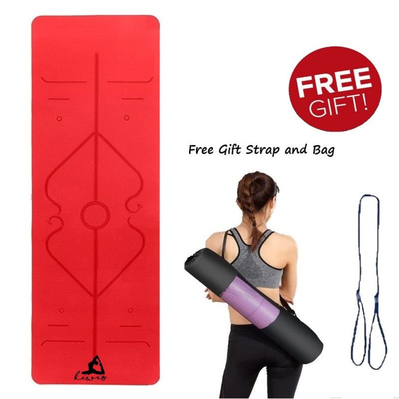 8mm Thickness 1 color TPE Yoga Mat with Alignment Marker/Lines