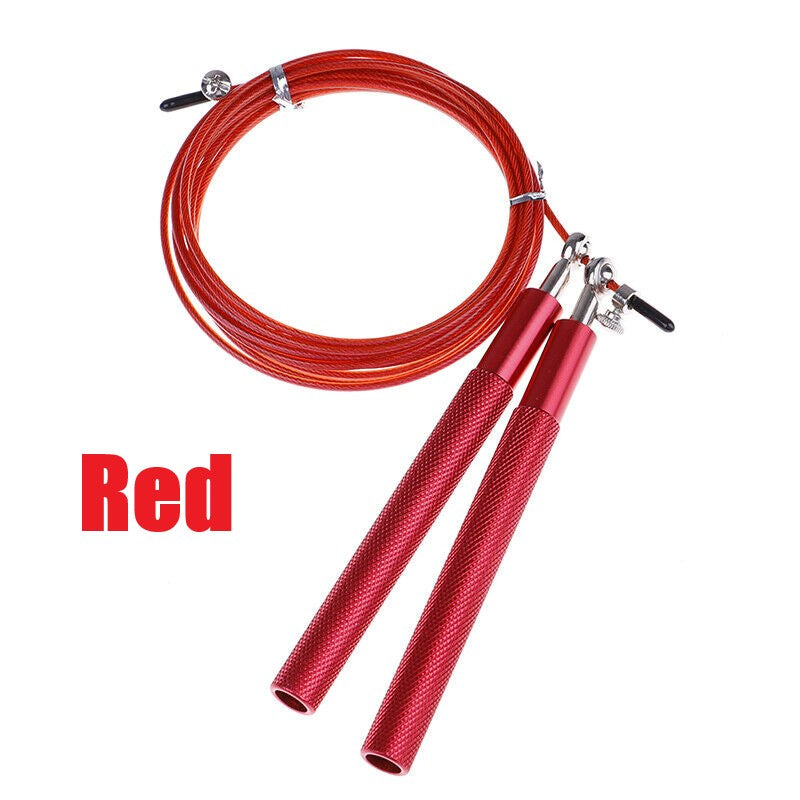 Adjustable 360 Degree Rotating Ball Bearing Aluminum Anti Slip Jump Handle Speed Jump Rope for Cross Fit Training or loss weight, boxing , indoor and outdoor exercises