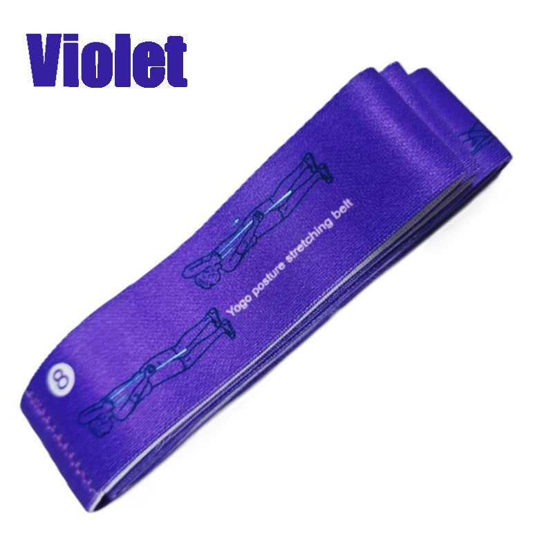 8 sections Yoga Stretching strap with adjustable loop for yoga posture correction