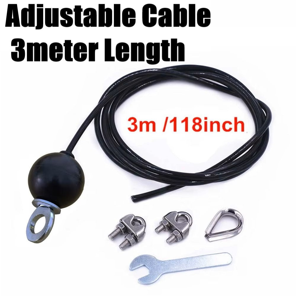 Heavy-Duty Black Steel Cable for Fitness Pulley System - Replacement Gym Wire Rope with Metal Connectors