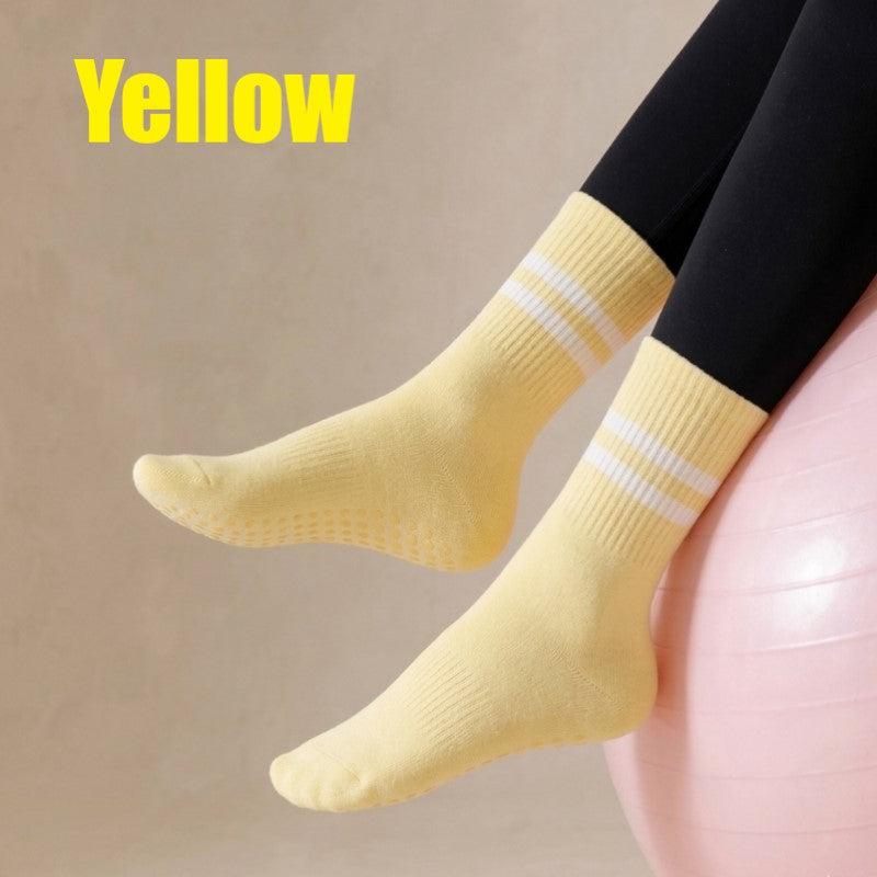 Round Head Mid-Calf Anti Slip Yoga Socks/Mid-Tube Socks/Grip Pilates Socks (SK09)
