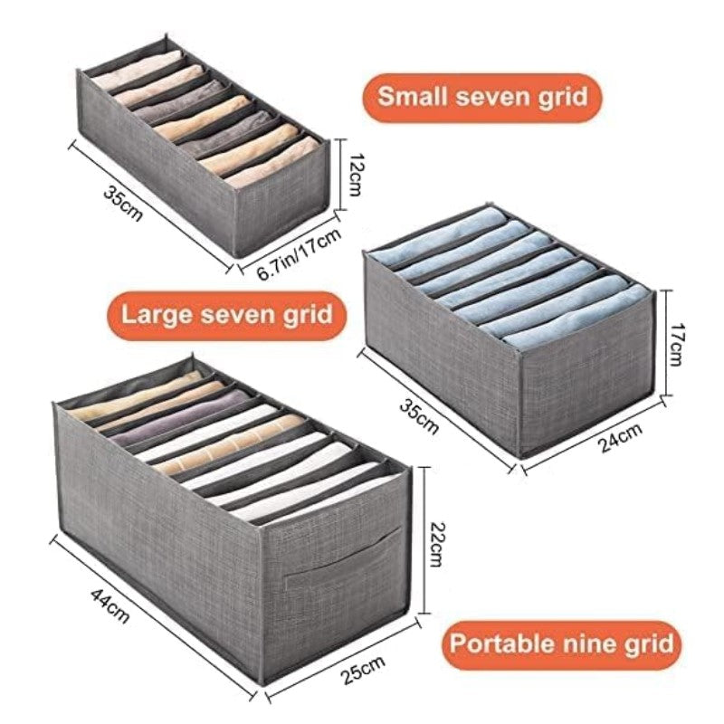 Collapsible Storage Boxes/ Closet Organizer Foldable Container/Clothes Drawer Organizer/Foldable, Wardrobe Storage Organizer Grids/Washable, Drawer Divider,(First Place)