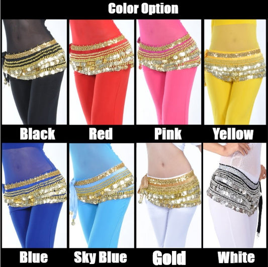 338 coins Belly Dance scarf