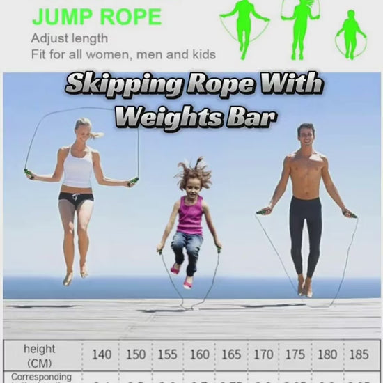 Tangle-Free Jump Rope/Skipping Rope with Weight Bar