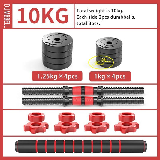 10kg Adjustable Dumbbell/Barbell Weight Set