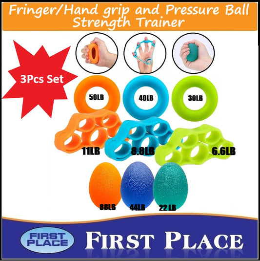 Squeeze Ball Hand Grip Strengthener, Finger Exerciser, Grip Strength Trainer, Pain Relief Workout, Forearm Grip Workout, Finger Stretcher