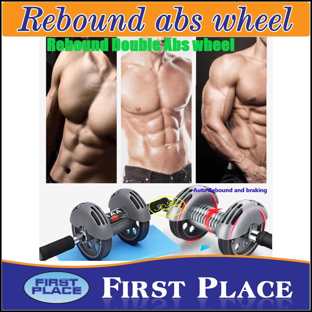 Rebound abs wheel/Ab Roller Silent Double-Wheel with Knee Pad