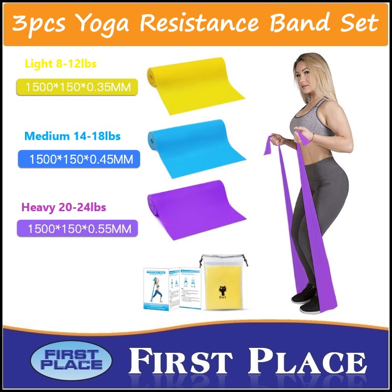 3pcs Yoga Pilates Resistance Band Set