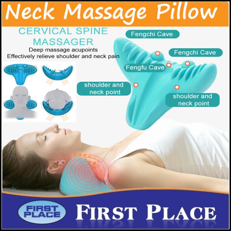 Neck Massage Pillow/Portable Cervical Spine Massager Acupressure Neck Pillow for Neck and Shoulder Relaxer/ Neck Pain Relief