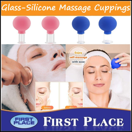 Glass Facial Cupping/Silicone Vacuum Suction Face Massage Cup/Anti Cellulite Lymphatic Therapy