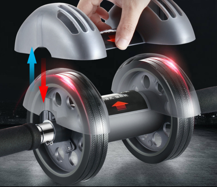 Rebound abs wheel/Ab Roller Silent Double-Wheel with Knee Pad