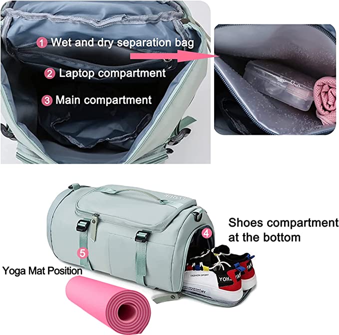 Multi-Purpose Travel Backpack / Large Capacity Gym Duffle Bag