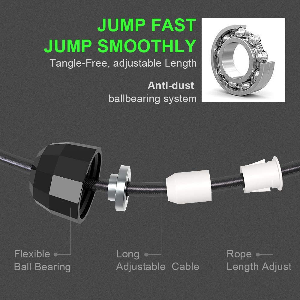 Tangle-Free Jump Rope/Skipping Rope  with Weight Bar