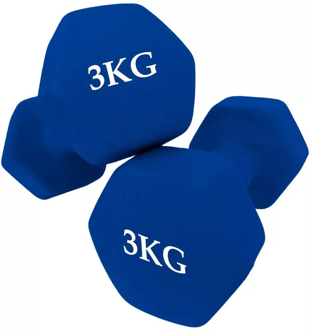 1Kg,1.5Kg,2Kg,2.5Kg,3Kg Neoprene coated Dumbbells Set