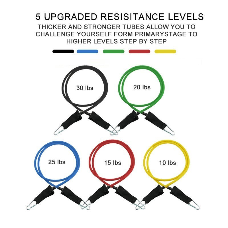 11 Pcs Stackable Resistance bands set(Up to 100 lbs)