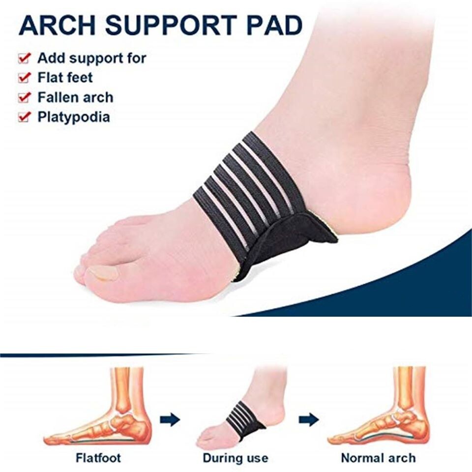 Cushioned Arch Supports /Orthopedic Shoe Cushion, Massager Sock Pads for Arch and Foot Support, Bunion Corrector Sandals
