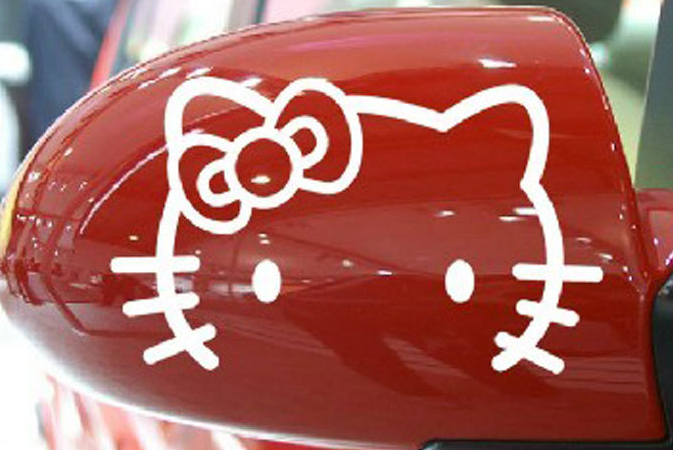 Car side mirror sticker (Hello Kitty)