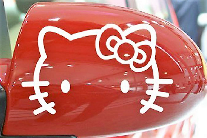 Car side mirror sticker (Hello Kitty)