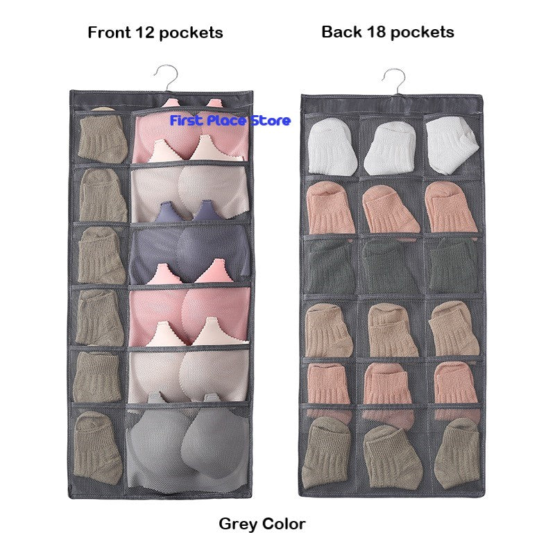 Dual-Sided Hanging Organizer with 30 Pockets