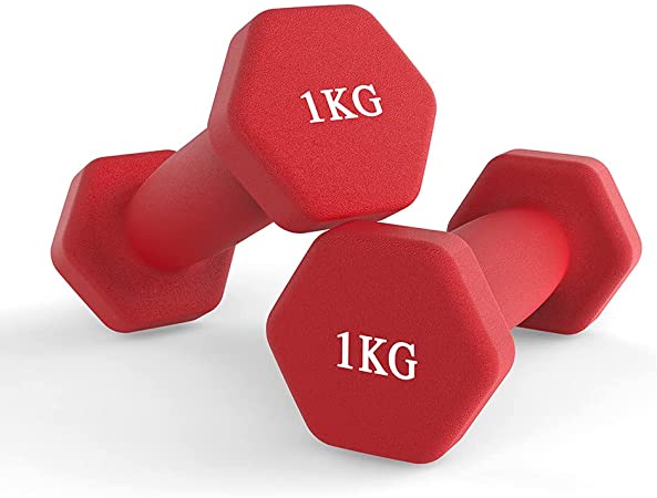 1Kg,1.5Kg,2Kg,2.5Kg,3Kg Neoprene coated Dumbbells Set