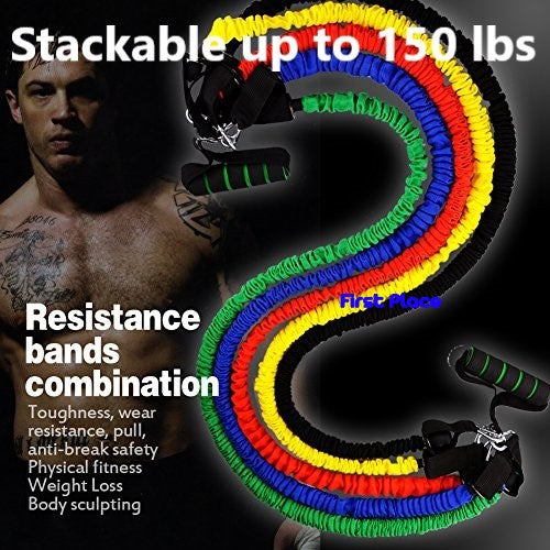 Anti snap tube resistance band set /Up to 150 lbs