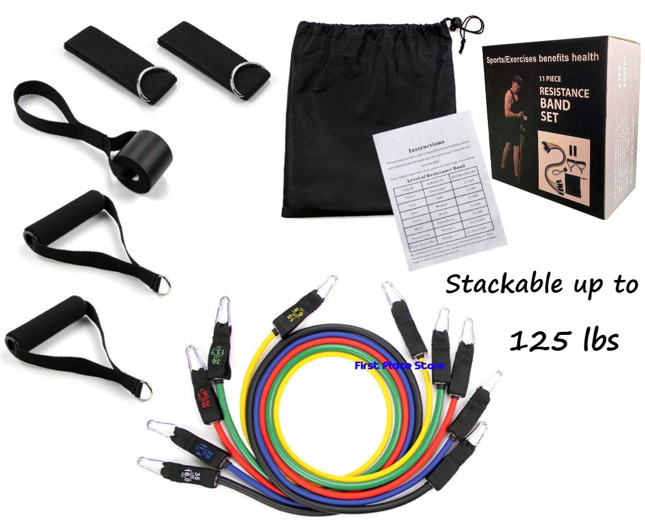 11 Pcs Fitness Resistance bands set