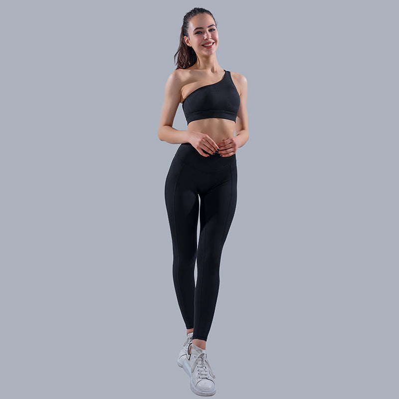 One shoulder Yoga/Sports bra and pants set