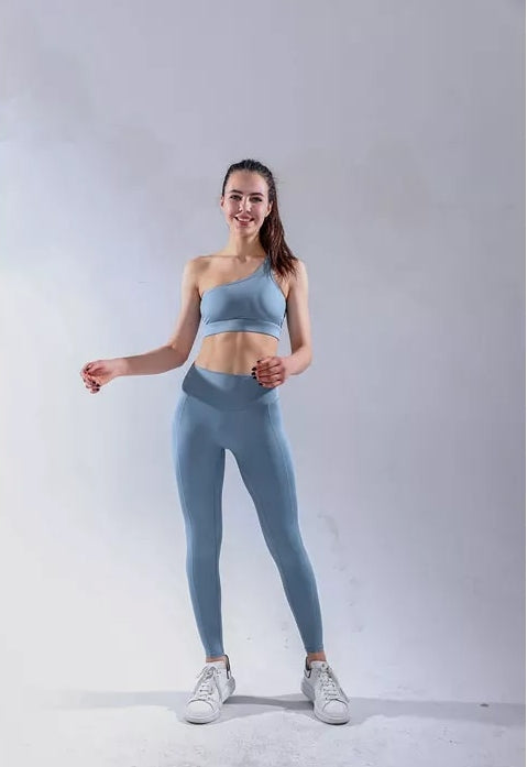 One shoulder Yoga/Sports bra and pants set