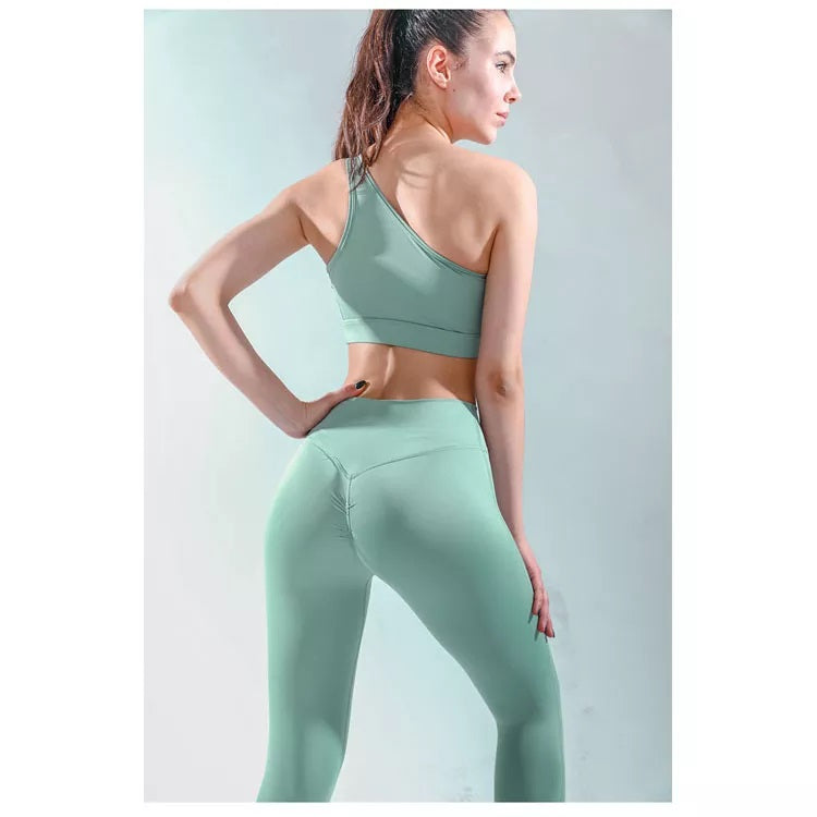 One shoulder Yoga/Sports bra and pants set