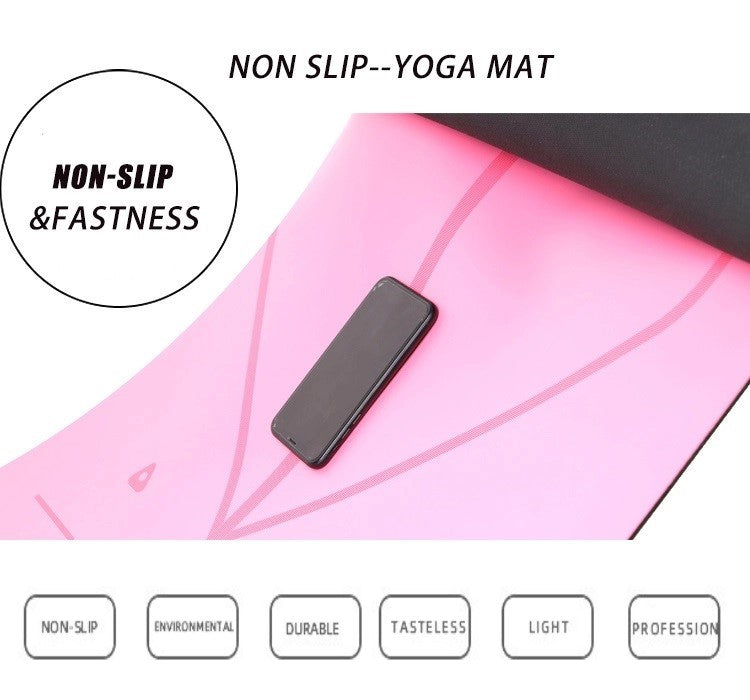 PU Rubber Yoga Mat with alignment line