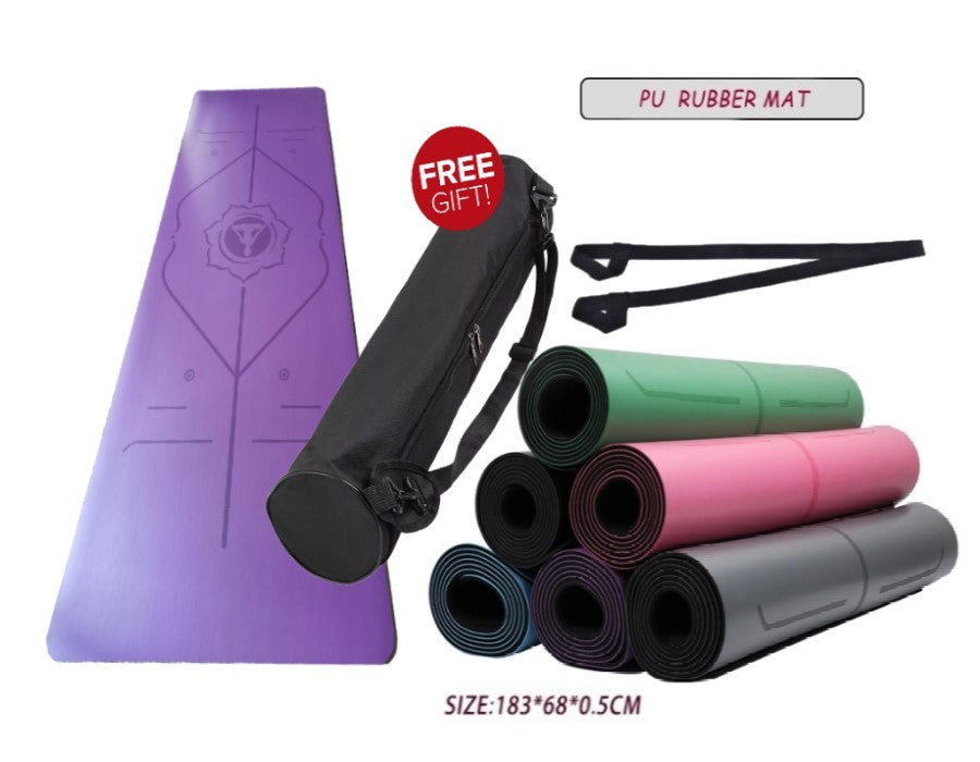 PU Rubber Yoga Mat with alignment line