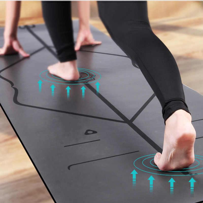 PU Rubber Yoga Mat with alignment line
