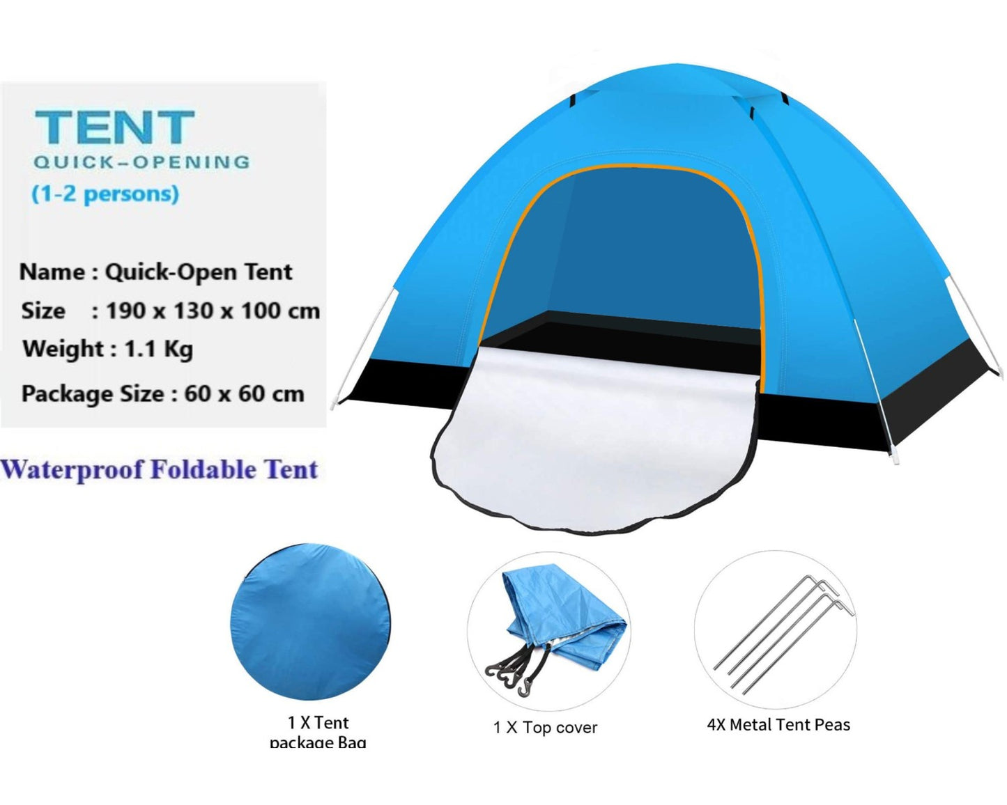 Portable Quick-Opening Tent for 1-2 persons