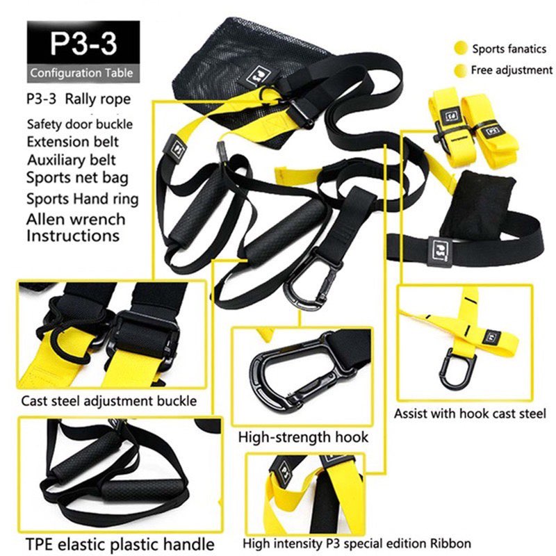 Hanging Suspension Training Strap/Resistance Belt Set P 3-3