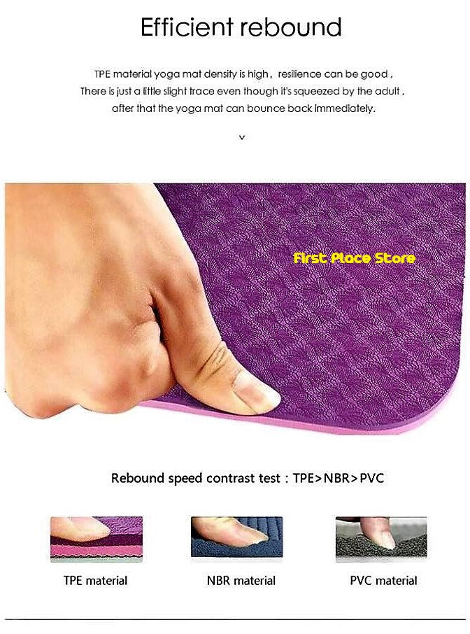 6mm thickness,  2 colors TPE Yoga Mat with Alignment Marker/Lines